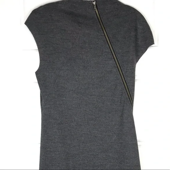 HELMUT LANG 100% Wool Zipper Dress Gray Size L - Picture 11 of 14